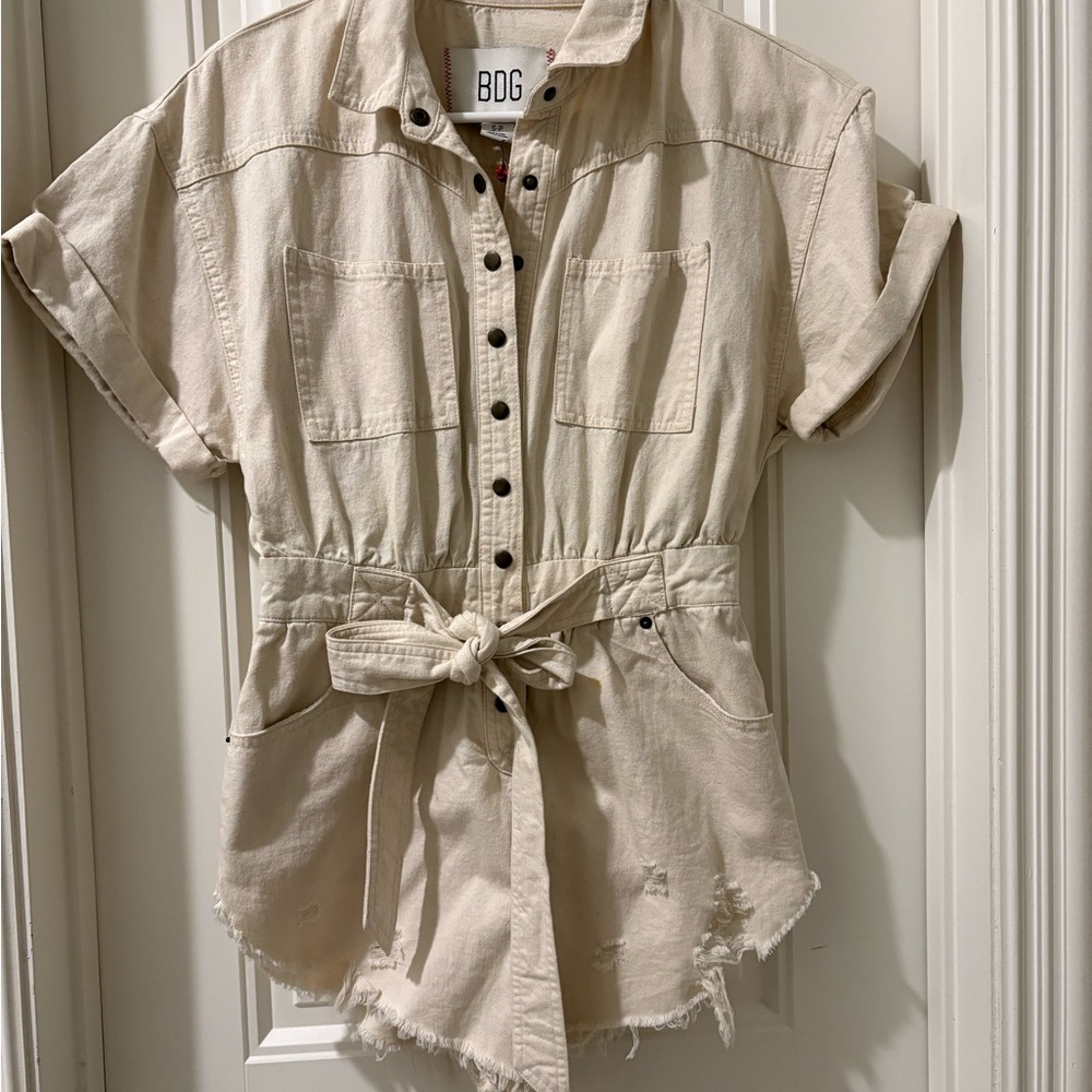 BDG - Urban Outfitters Cream Denim Romper